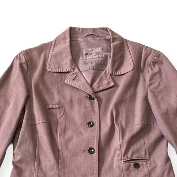 Miu Miu Washed cotton jacket, size 44 Italy, Mauve, Dusty pink - Picture 8 of 14